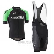 2017 Fahrradbekleidung Orbea Shwarz und Grun Trikot Kurzarm und Tragerhose