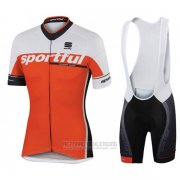 2017 Fahrradbekleidung Sportful Sc Wei und Orange Trikot Kurzarm und Tragerhose