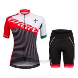 2018 Fahrradbekleidung Frau Wilier Vale Rot Trikot Kurzarm und Tragerhose