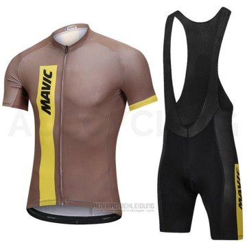 2018 Fahrradbekleidung Mavic Braun Trikot Kurzarm und Tragerhose