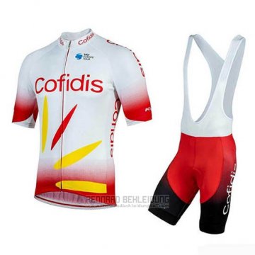 2019 Fahrradbekleidung Cofidis Rot Wei Trikot Kurzarm und Tragerhose