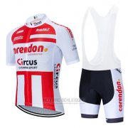 2019 Fahrradbekleidung Corendon Circo Rot Wei Trikot Kurzarm und Tragerhose