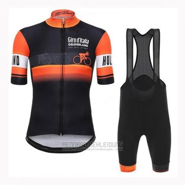 2019 Fahrradbekleidung Giro D'italien Orange Trikot Kurzarm und Tragerhose
