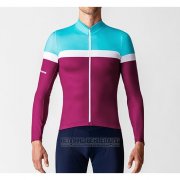 2019 Fahrradbekleidung La Passione Blau Wei Rot Trikot Langarm und Tragerhose