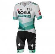 2020 Fahrradbekleidung Bora-Hansgrone Wei Grun Trikot Kurzarm und Tragerhose