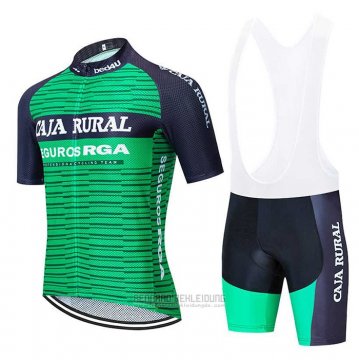 2020 Fahrradbekleidung Caja Rural Grun Shwarz Trikot Kurzarm und Tragerhose