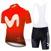 2020 Fahrradbekleidung Movistar Shwarz Rot Trikot Kurzarm und Tragerhose