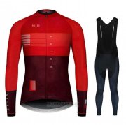 2020 Fahrradbekleidung NDLSS Dunkel Rot Trikot Langarm und Tragerhose