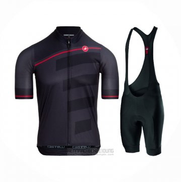 2021 Fahrradbekleidung Castelli Dunkel Shwarz Trikot Kurzarm und Tragerhose