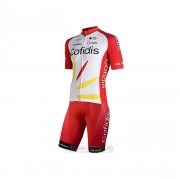 2021 Fahrradbekleidung Cofidis Rot Wei Trikot Kurzarm und Tragerhose