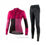 2021 Fahrradbekleidung Frau Nalini Rosa Volett Trikot Langarm und Tragerhose