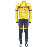 2021 Fahrradbekleidung Wallonie Bruxelles Gelb Trikot Langarm und Tragerhose