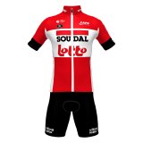 2022 Fahrradbekleidung Lotto Soudal Rot Trikot Kurzarm und Tragerhose