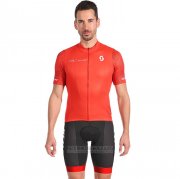 2022 Fahrradbekleidung Scott Rot Trikot Kurzarm und Tragerhose