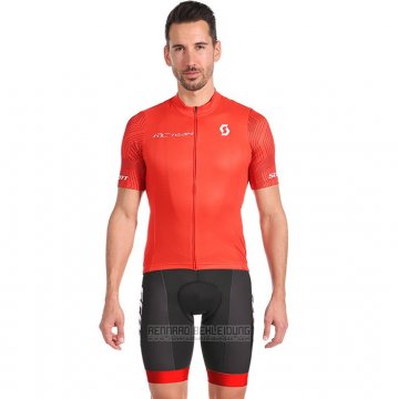 2022 Fahrradbekleidung Scott Rot Trikot Kurzarm und Tragerhose