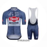2024 Fahrradbekleidung Alpecin Deceuninck Blau Trikot Kurzarm Und Tragerhose