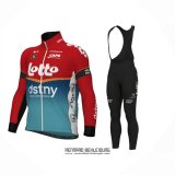 2024 Fahrradbekleidung Lotto Dstny Hellblau Rot Trikot Langarm Und Tragerhose