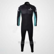 2010 Fahrradbekleidung Bianchi Shwarz Trikot Langarm und Tragerhose