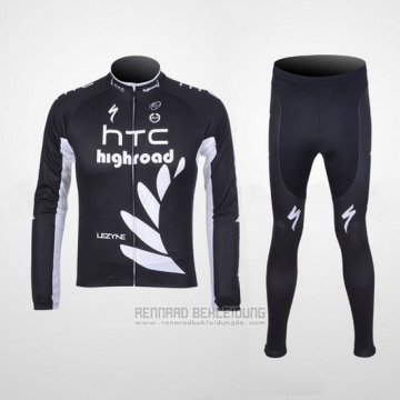 2011 Fahrradbekleidung HTC Highroad Shwarz und Wei Trikot Langarm und Tragerhose