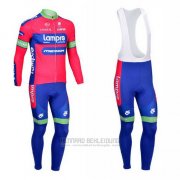 2012 Fahrradbekleidung Lampre Merida Rosa und Azurblau Trikot Langarm und Tragerhose