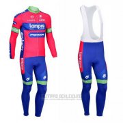 2012 Fahrradbekleidung Lampre Merida Rosa und Azurblau Trikot Langarm und Tragerhose