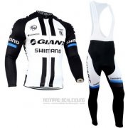 2014 Fahrradbekleidung Giant Shimano Shwarz und Wei Trikot Langarm und Tragerhose