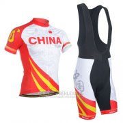 2014 Fahrradbekleidung Monton Champion China Trikot Kurzarm und Tragerhose