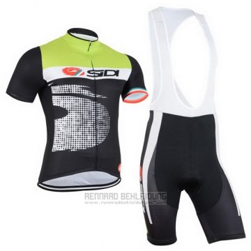 2015 Fahrradbekleidung Castelli SIDI Shwarz und Grun Trikot Kurzarm und Tragerhose