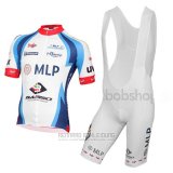 2015 Fahrradbekleidung MLP Team Bergstrasse Wei und Blau Trikot Kurzarm und Tragerhose