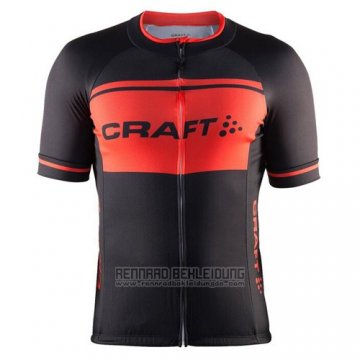 2016 Fahrradbekleidung Craft Shwarz und Orange Trikot Kurzarm und Tragerhose