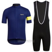 2016 Fahrradbekleidung Rapha Blau und Shwarz Trikot Kurzarm und Tragerhose