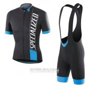 2016 Fahrradbekleidung Specialized Shwarz Wei Blau Trikot Kurzarm und Tragerhose