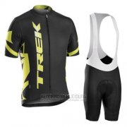 2016 Fahrradbekleidung Trek Bontrager Gelb und Shwarz Trikot Kurzarm und Tragerhose