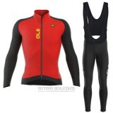 2017 Fahrradbekleidung ALE Rot Trikot Langarm und Tragerhose
