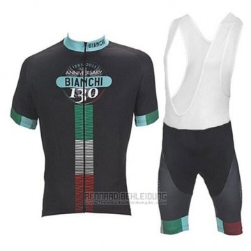 2017 Fahrradbekleidung Bianchi Shwarz Trikot Kurzarm und Tragerhose