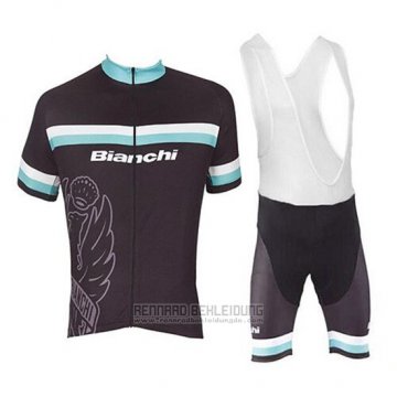 2017 Fahrradbekleidung Bianchi Wei und Hellblau Trikot Kurzarm und Tragerhose