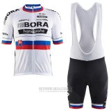 2017 Fahrradbekleidung Bora Champion Slowakische Republik Trikot Kurzarm und Tragerhose