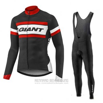 2017 Fahrradbekleidung Giant Rot und Shwarz Trikot Langarm und Tragerhose