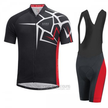 2017 Fahrradbekleidung Gore Bike Wear Power Adrenaline Shwarz Trikot Kurzarm und Tragerhose