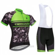 2018 Fahrradbekleidung Cannondale Grun und Shwarz Trikot Kurzarm und Tragerhose