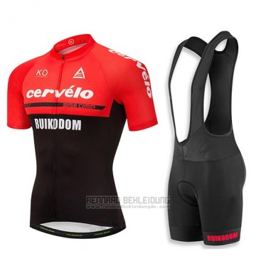 2018 Fahrradbekleidung Cervelo Rot und Shwarz Trikot Kurzarm und Tragerhose