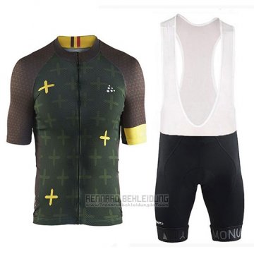 2018 Fahrradbekleidung Craft Monument Dunkel Grun Trikot Kurzarm und Tragerhose