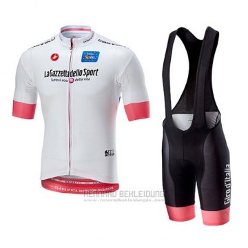 2018 Fahrradbekleidung Giro D'italien Wei Trikot Kurzarm und Tragerhose