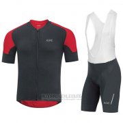 2018 Fahrradbekleidung Gore C7 CC Shwarz und Rot Trikot Kurzarm und Tragerhose