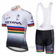 2018 Fahrradbekleidung UCI Weltmeister Astana Wei Trikot Kurzarm und Tragerhose