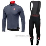 2019 Fahrradbekleidung Castelli De Grau Rot Trikot Langarm und Tragerhose