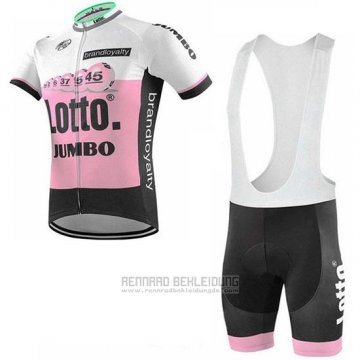 2019 Fahrradbekleidung Lotto NL-Jumbo Rosa Wei Trikot Kurzarm und Tragerhose