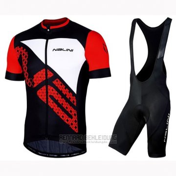 2019 Fahrradbekleidung Nalini Volata 2.0 Shwarz Rot Trikot Kurzarm und Tragerhose