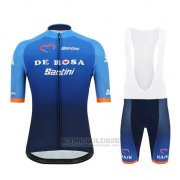 2019 Fahrradbekleidung de Rosa Blau Trikot Kurzarm und Overall