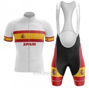 2020 Fahrradbekleidung Champion Spanien Wei Trikot Kurzarm und Tragerhose
